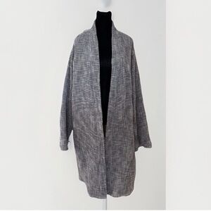 PARACHUTE Robe Adult Sz L Waffle Turkish Cotton Kimono Pocket Gray Long *NO BELT